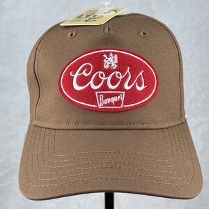 Mad Engine Coors Banquet Beer Patch Hat‎ Cap Adult One Size Brown Logo Snapback